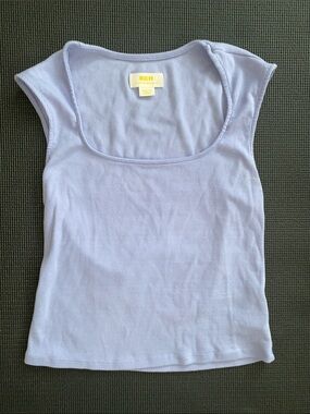 Anthropologie Maeve Scoop Neck Ribbed Tank in Light Lavender